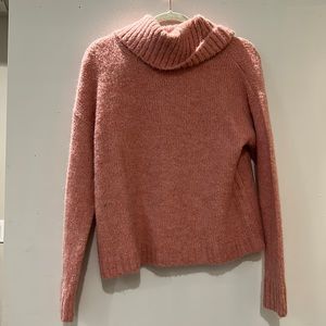 LOFT pink cowl neck sweater- worn twice